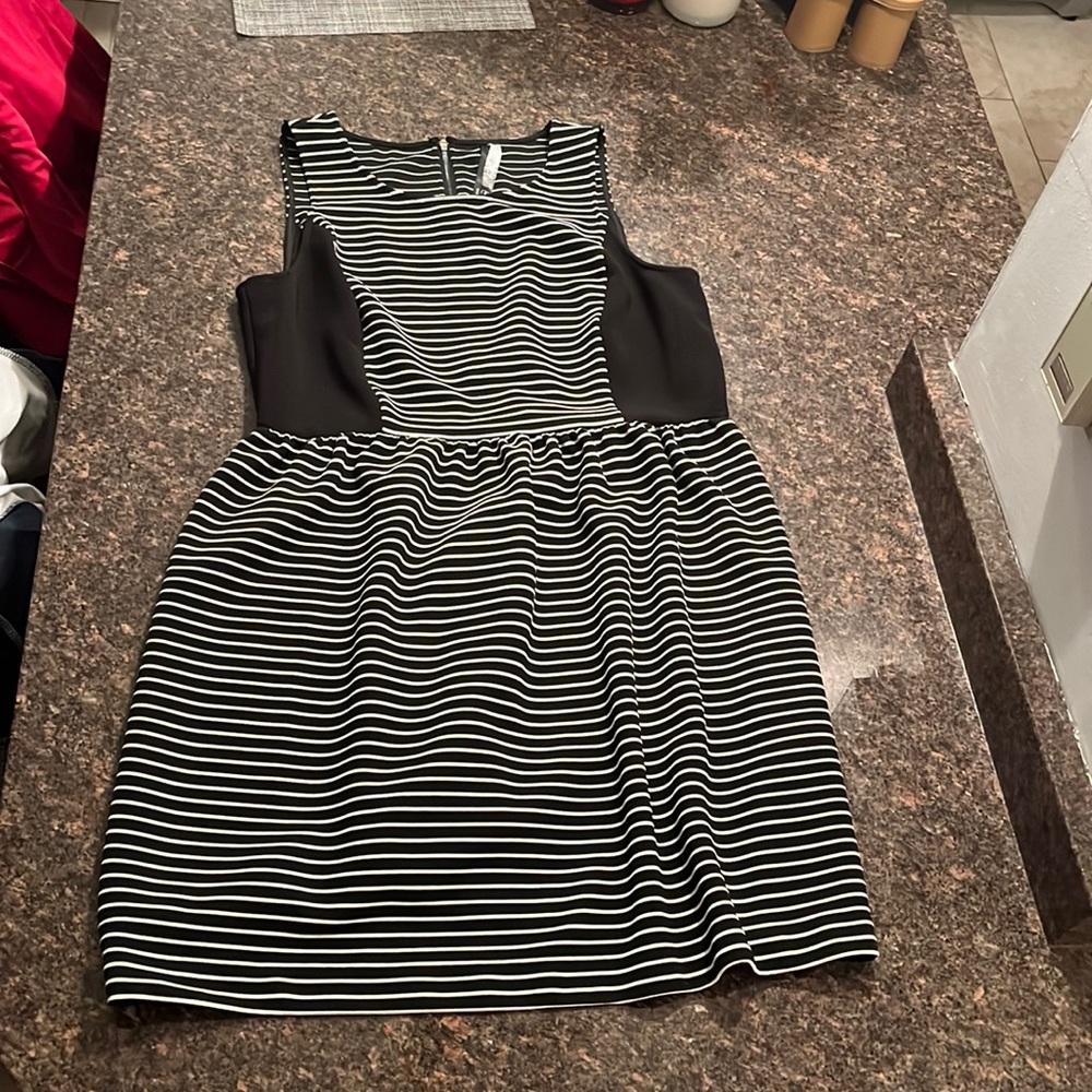 Large Black and White Stripped Kenzie Dress